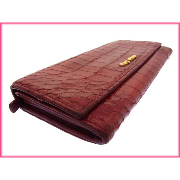 Miu Miu long wallet bi-fcrocodile red - Picture 6 of 7